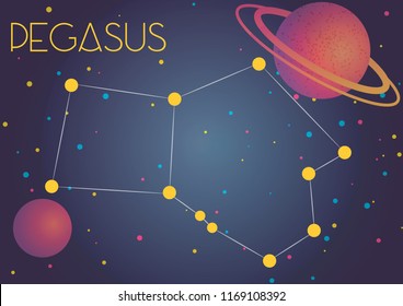 Bright image of the constellation Pegasus. Kids who are fond of astronomy will like it very much.