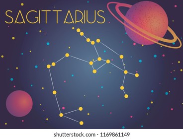 Bright image of the constellation Sagittarius. Kids who are fond of astronomy will like it very much.