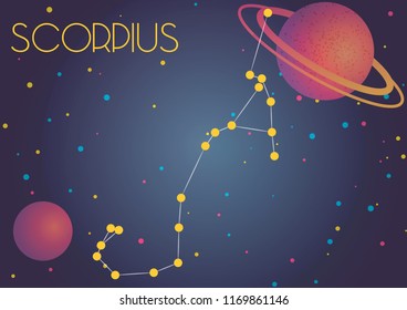 Bright image of the constellation Scorpius. Kids who are fond of astronomy will like it very much.