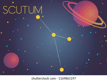 Bright image of the constellation Scutum. Kids who are fond of astronomy will like it very much.