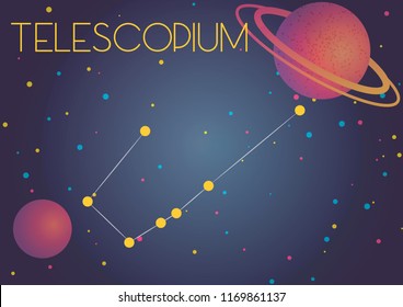 Bright image of the constellation Telescopium. Kids who are fond of astronomy will like it very much.