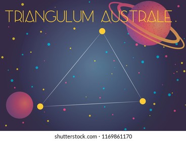 Bright image of the constellation Triangulum Australe. Kids who are fond of astronomy will like it very much.