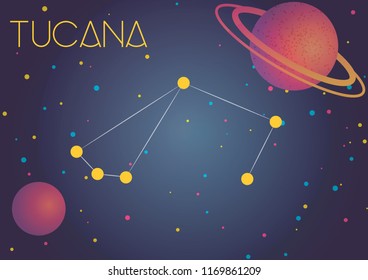 Bright image of the constellation Tucana. Kids who are fond of astronomy will like it very much.