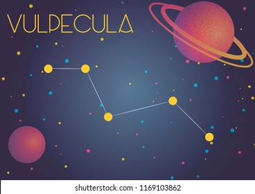 Bright image of the constellation Vulpecula. Kids who are fond of astronomy will like it very much.