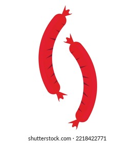 Bright image of sausages. Vector graphics