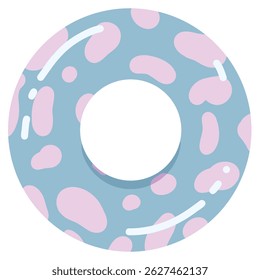 Bright inflatable circles for swimming in the pool or at sea. Vector illustration in monochrome colors with a pattern. Beach donuts. Summer design