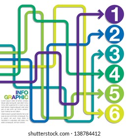 Bright infographic arrows in vector format.