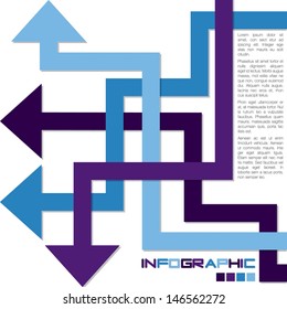 Bright infographic arrows in vector format.