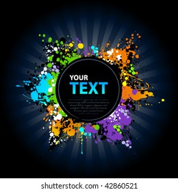Bright ink splash in star shape. Vector illustration.