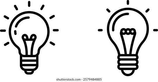 Bright and Innovative Light Bulb Icon for Ideas, Creativity, and Illumination