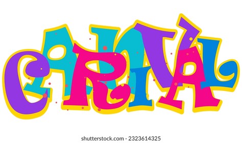 Bright inscription carnival, clipart, bright illustration