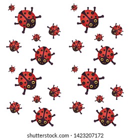 bright insect ladybug,on white background, pattern