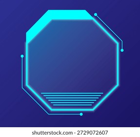 Divisores de interfaz brillantes y cajas dispuestas en un patrón futurista visualmente equilibrado.