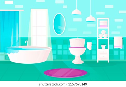 Bright interior of the bathroom
