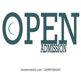 Um gráfico brilhante e convidativo anunciando "Admissões abertas". O design apresenta estudantes sorrindo, bonés de formatura e ícones educacionais, simbolizando aprendizagem e sucesso