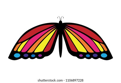 Bright isolated butterfly