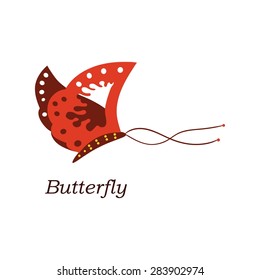 Bright isolated butterfly