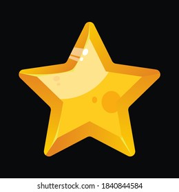 Bright isolated star icon in casual style. Suitable for rated online casino games. Mobile games