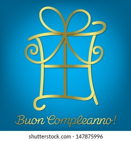 Bright Italian "Happy Birthday" card in vector format.