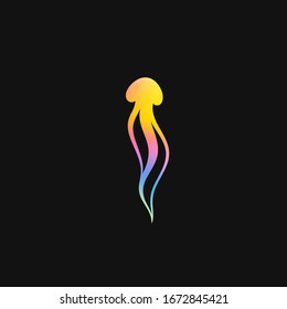 Bright jellyfish. Vector illustration EPS10. Isolated jellyfish on white background