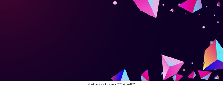 Bright Jewel Vector Panoramic Dark Violet Background. Unicorn Creative Geometric Brochure. Rainbow Technology Crystal Poster. Holographic Glass Business Magazine.
