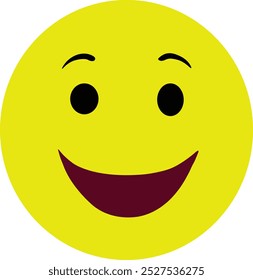 A bright and joyful illustration of a cheerful smiling face 