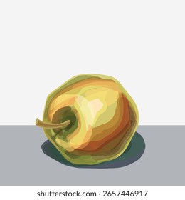 Una manzana brillante y jugosa con una textura de gradiente suave. Dibujado a mano en acuarela. Perfecto para el diseño de alimentos, marca orgánica, embalaje de productos o decoración.