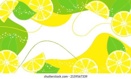 Bright Juicy Background With Lemons and Leaves. Perfect for Banners, Social Media Content and Printed Materials