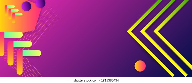 Bright juicy colors background with geometric elements, lines and dots for text, universal design, banner concept