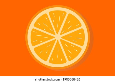 bright juicy cut orange orange on a bright background for labels, icons, printing on clothes