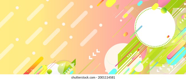 Bright juicy geometric Art trend summer backgrounds colorful 3d holiday vector Illustration graphic design poster flyer leaflet party