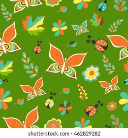 bright juicy green vector with Summer seamless patterns. Repeating texture. Vector, EPS 8.