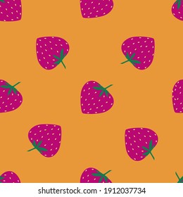 Bright juicy pattern with strawberries