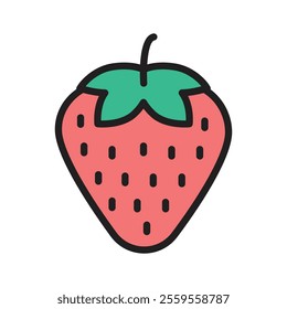 Bright and juicy strawberry icon, excellent for adding a fresh touch