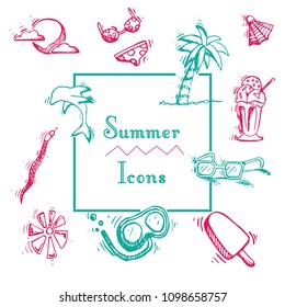 bright juicy summer icons