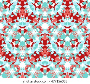 Bright kaleidoscope seamless pattern. Composed of color abstract elements located on a white background. Useful as design element for texture and artistic compositions.