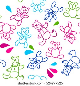 Bright kids pattern with bears