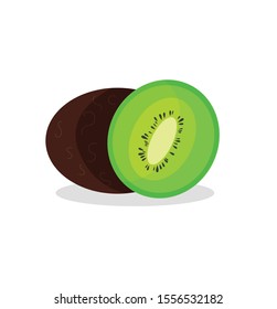 Bright kiwi, vector illustration, isolated, fruit