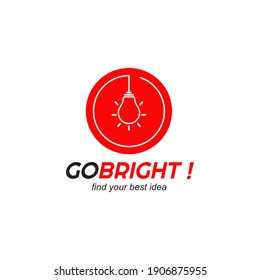 bright lamp logo design vector template