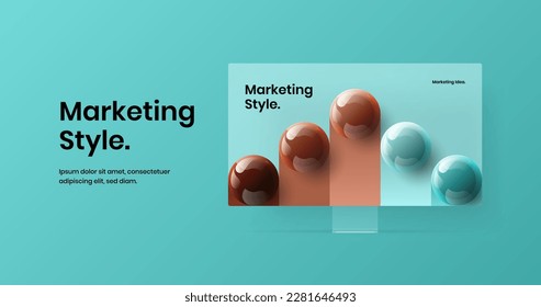 Bright landing page vector design template. Modern desktop mockup presentation layout.
