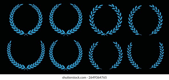 Bright laurel leaves with branch set illustration on a background