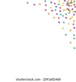 Bright Leaf Vector White Background. Green Confetti Maple Design. Poster Foliage Template. Autumn Foliage Texture.
