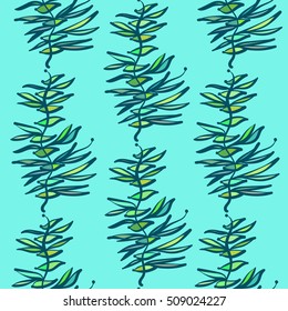 Bright leaves, abstraction fantasy. Vector seamless pattern.