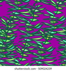 Bright leaves, abstraction fantasy. Vector seamless pattern.