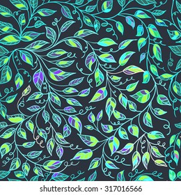 Bright leaves swirl pattern illustration