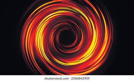 Bright led tunnel on dark background. Colorful effect of colored radial background. Abstract rounded background. Colored curves spirals and spheres. Multicolor gradient rings and circles. Funnel. Vect