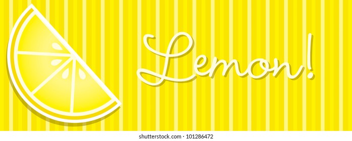Bright lemon wedge banner in vector format.