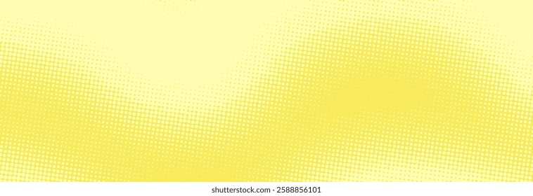 Bright lemon yellow pop art retro background with halftone in comics style, vector illustration EPS10