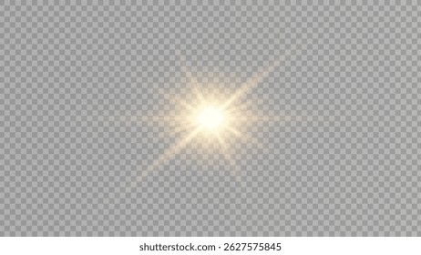 Helle Linsen Flare Light-Effekt auf transparentem Hintergrund
