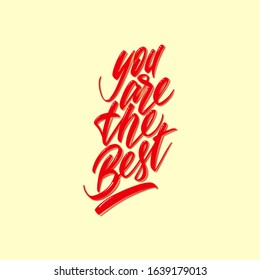 Bright lettering Declaration of love. For postcards. Red glossy words on a yellow background. Realistic vector illustration.